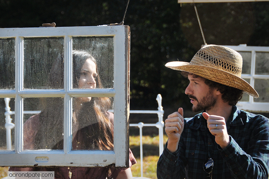 Aaron and Mackenzie on set of Six Months