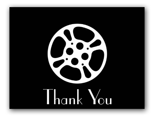 Thank You card with a film reel