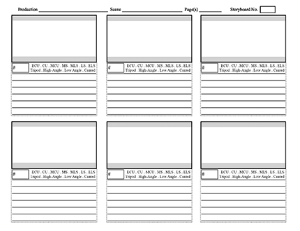 6-Panel Cinemascope Storyboard Template Thumbnail