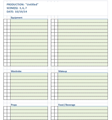 prop and equipment list Thumbnail